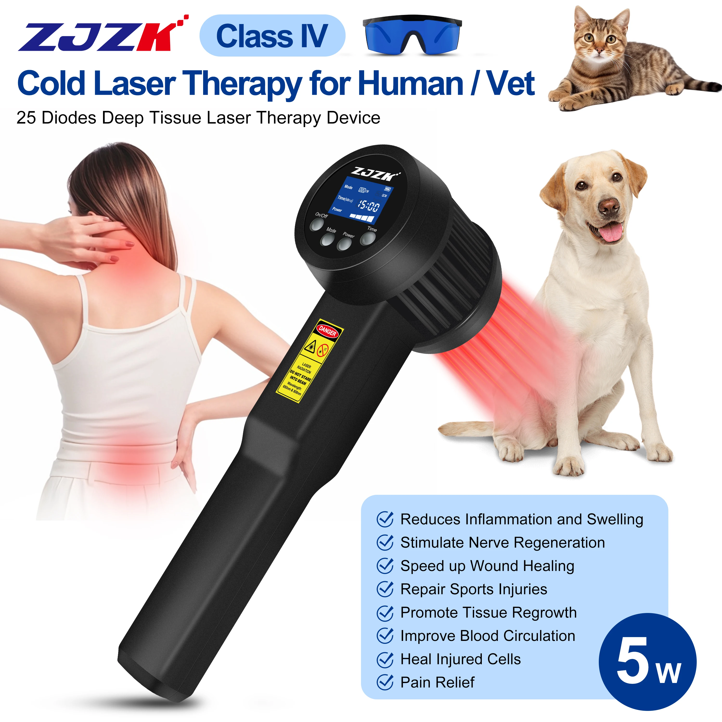 NEW2026High Intensity Class IV  Laser Physiotherapy Equipment for Sciatica Knee Pain Anti-inflammation Chiropractic Veterinary H