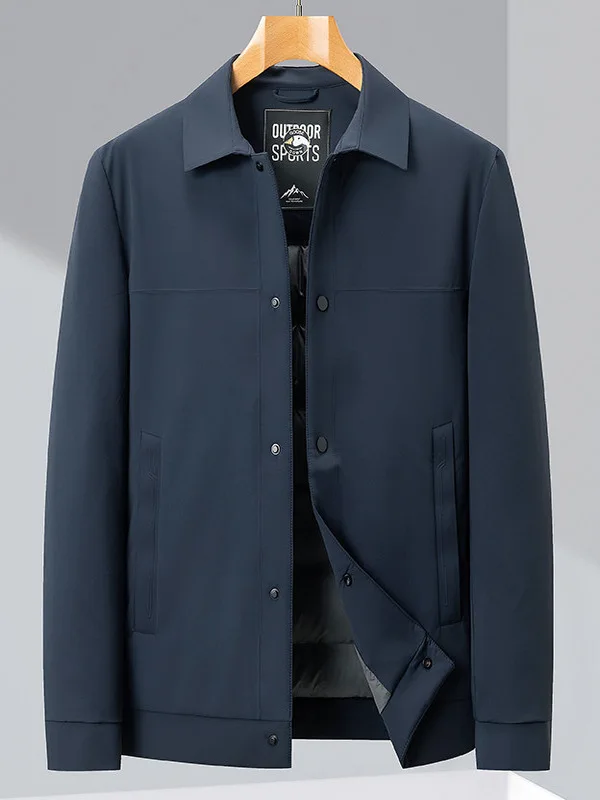 

Мужская пуховая куртка с воротником-стойкой из гусиного пуха, осенне-зимняя новинка, модная верхняя одежда для мужчин среднего возраста