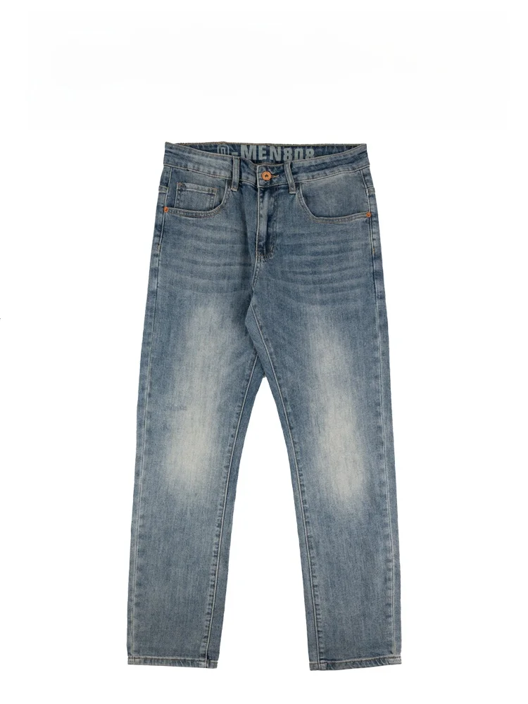 

Мужские джинсы BAIRBAOLIY: модные, приталенные, прямого кроя, из смесового хлопка и полиэстера, влагоотводящие, современный стиль