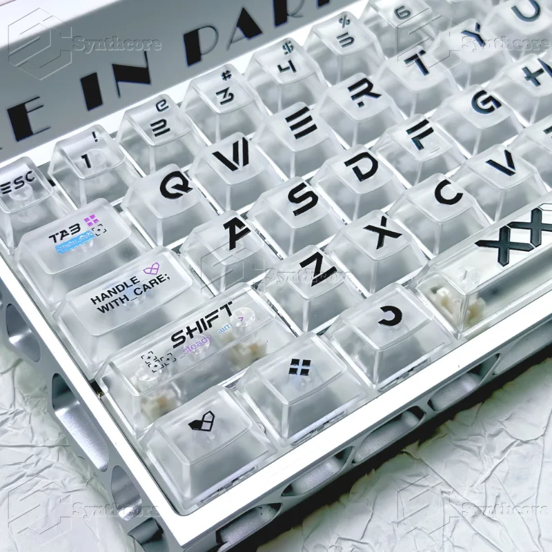 Printed Keycaps Set Fog Transparent Keycaps Cherry Pc Wooting For Aula F75/ F99/F87 Keycaps 130Keys