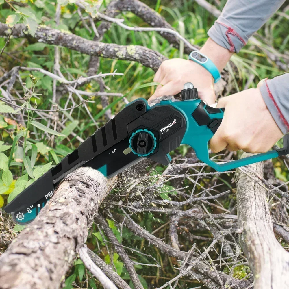 YOFIDRA Brushless 8 inch Electric Pruning Saw Cordless Chainsaw Rechargeable Woodworking Saw Power Tool For Makita 18V Battery