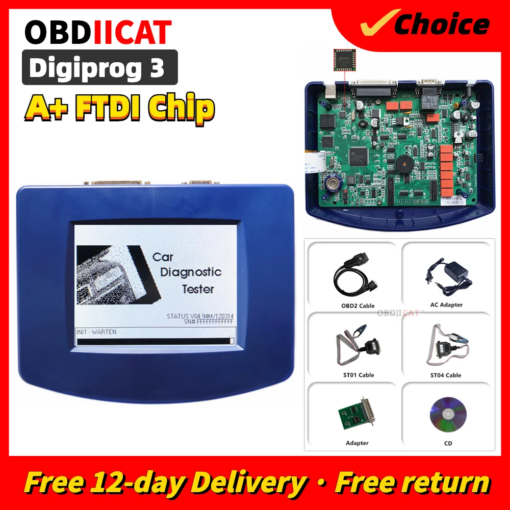 OBDIICAT Digiprog3 Full set V4.94 Anti-theft Digiprog iii Mileage Correct Tool With EU/US Plug Car Tools