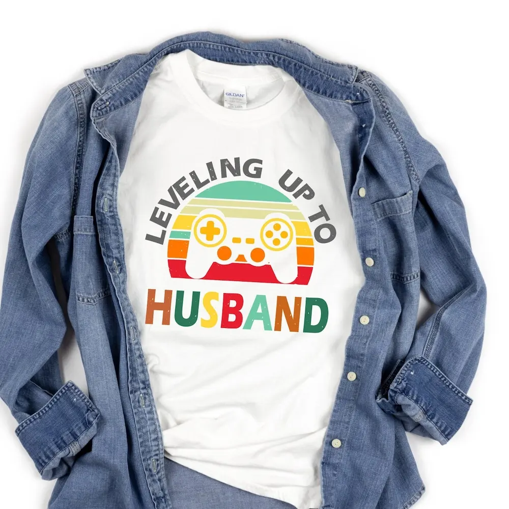 Leveling Up To Husband T Shirt Future Birthday For New From Wife Gaming