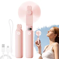 Portable Handheld Cooling Fan USB-Rechargeable Mini Fan 2000mAh 2-Speed Settings Ideal for Office Travel and Outdoor Camping