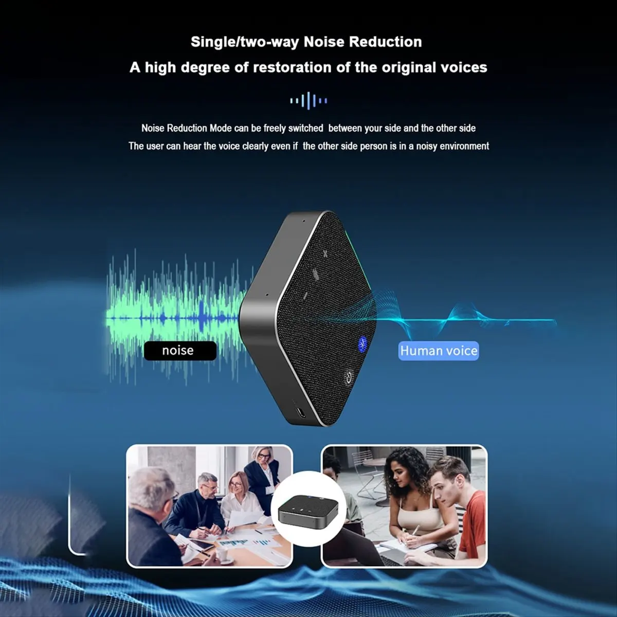 A14M Omnidirectional Microphone Wireless Video Conference Speakerphone USB Bluetooth Microphone for Skype Zoom PC Laptop