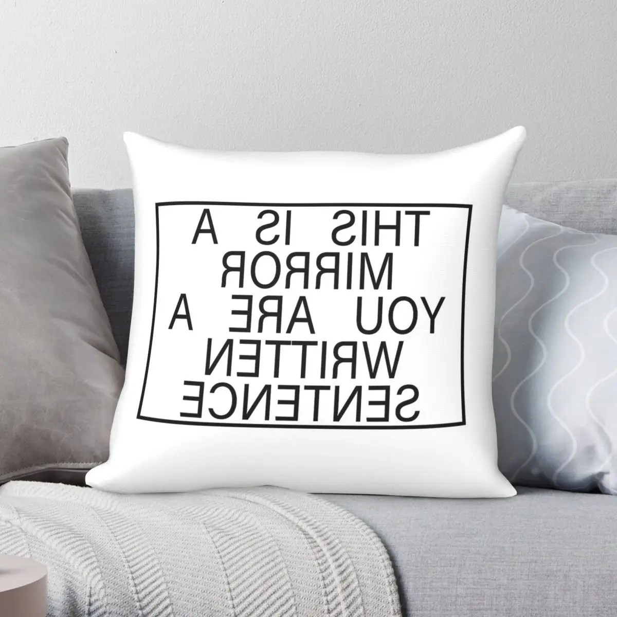 Mirror You Are A Written Sentence Square Pillowcase Polyester Linen Velvet Creative Zip Decor Pillow Case Home Cushion Cover