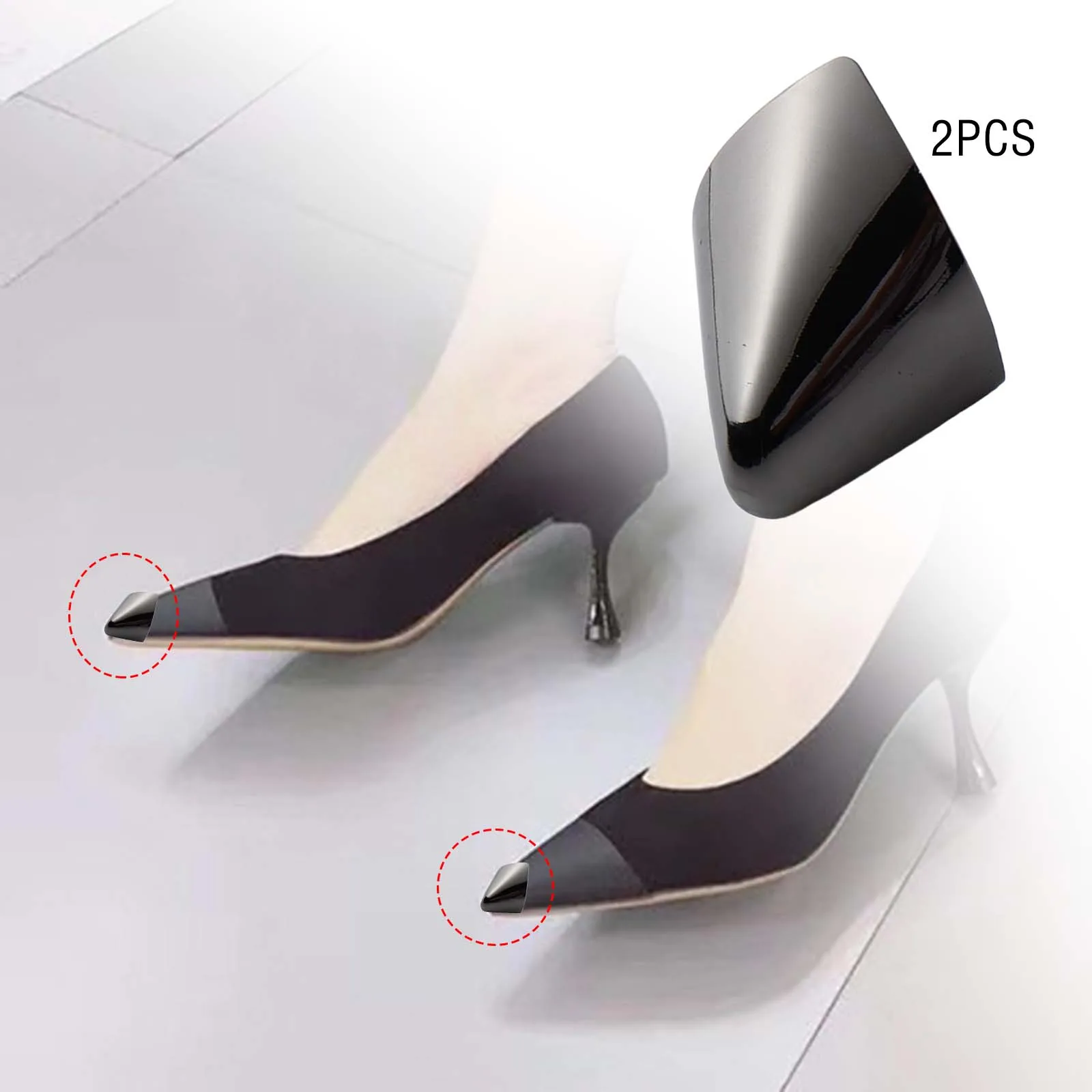 2x Metal Shoes Pointed Protector Decoration Elegant Repair Women Durable High Heels Toe Cap for Shoes Protection Shoes Tips Cap