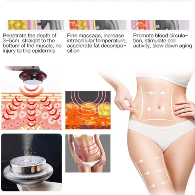 Siêu Âm Cavitation EMS Đốt Cháy Mỡ Máy Mặt Thân Với Miếng Dán Cường Lực Lipo Galvanic Hồng Ngoại Làm Đẹp Thiết Bị