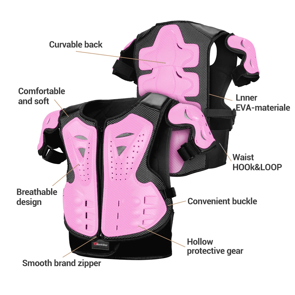 Children's Motorcycle Armor Vest Anti-Fall Elbow Knee Pads Motocross Full Body Armor Motorbike Riding Equipment Back Protection