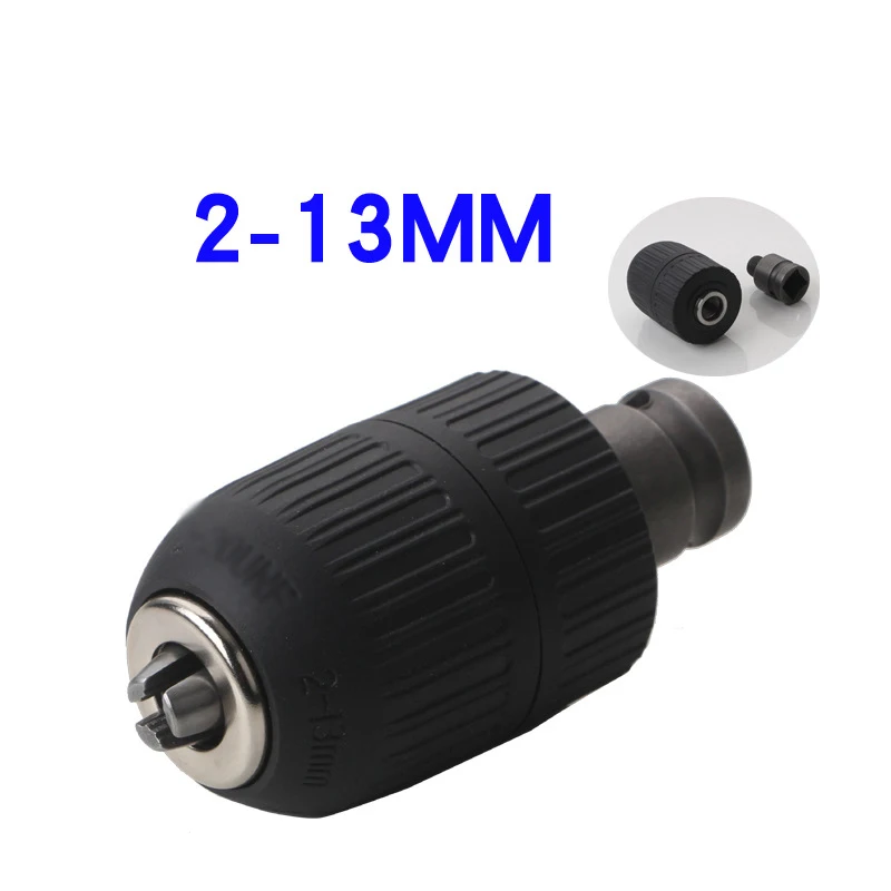 1PC1/2inch Thread Drill Chuck Adaptor  Impact Wrench Conversion 2-13mm Keyless Drill Chuck Electric Wrench Conversion Three Jaw