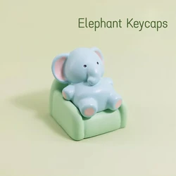 Cute Elephant Keycap 3D Artisan Keyboard Caps Customized Original Resin KeyCap for Cross Axis Mechanical Keyboard Accessories