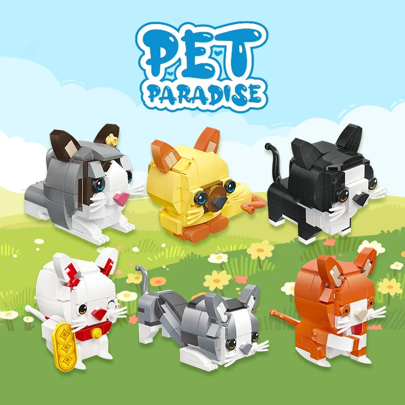 

Mini Cute Pet Paradise Creative Building Block Model Six Piece Set Children's Puzzle Assembly Toy Boy and Girl Festival Gift