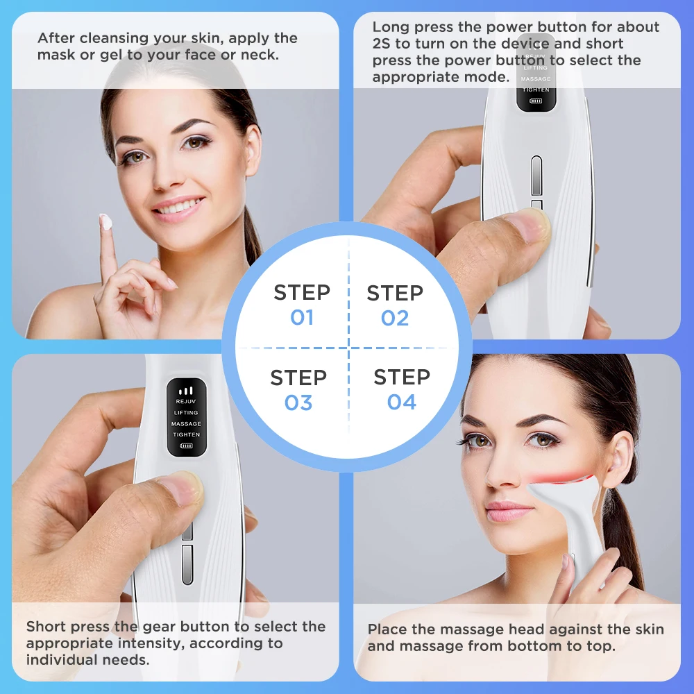 Neck Face Beauty Device Vibration Massage for Face and Neck Personal Ccare Skindion Home Use Beauty Device Face Lifting Machine