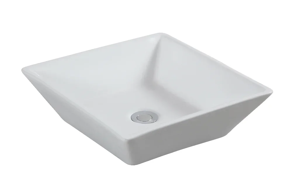 Modern Simple White Ceramic Bathroom Vanity Basin Countertop Sink Above Counter Vessel Basin for Home Interior Decoration