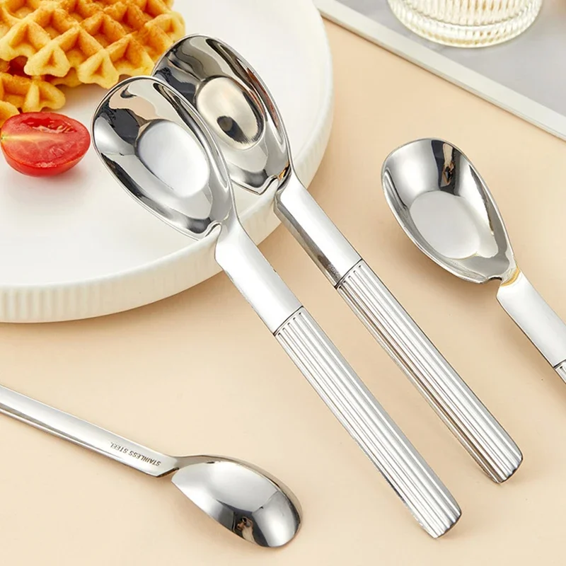 

1/2Pcs Caviar Spoon Stainless Steel Hanging Cup Spoon Creative Food Strainer Spoon Kitchen Egg Yolk Colander Flatware