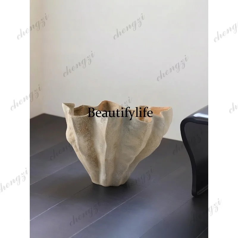 Wabi-sabi French large vase ornament dining table living room home antique retro art flower ware