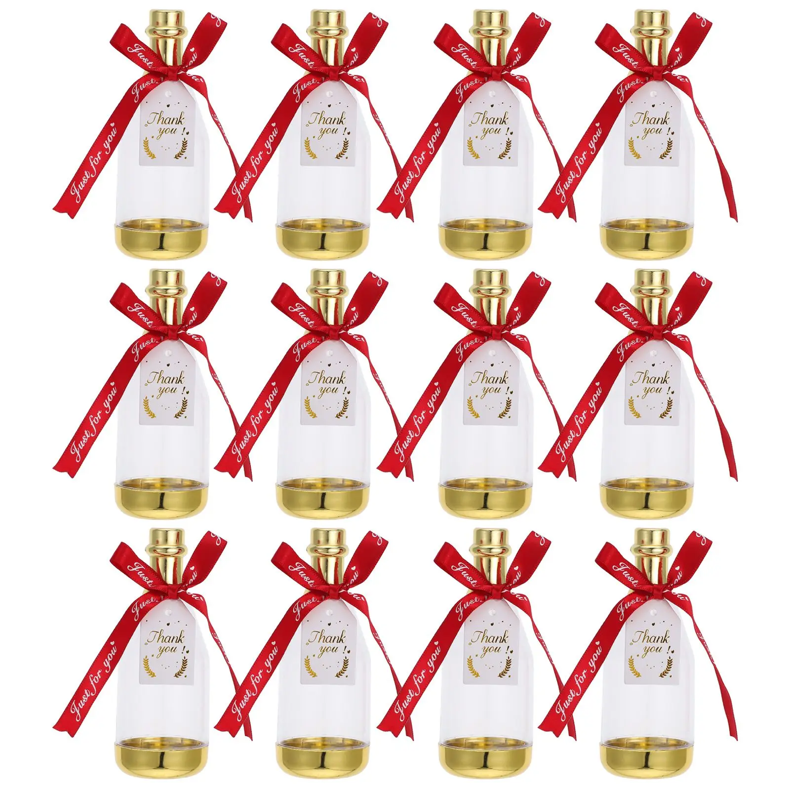 

12 Pcs Boxes Bottles Plastic Wedding Favor Containers Birthday Party Large Mini Candy Containers Capacity Elegant Appearance