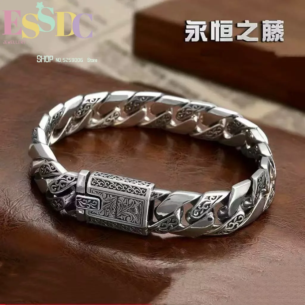 Domineering and high-end sense of fine workmanship punk bracelet personality men's retro European and American style retro