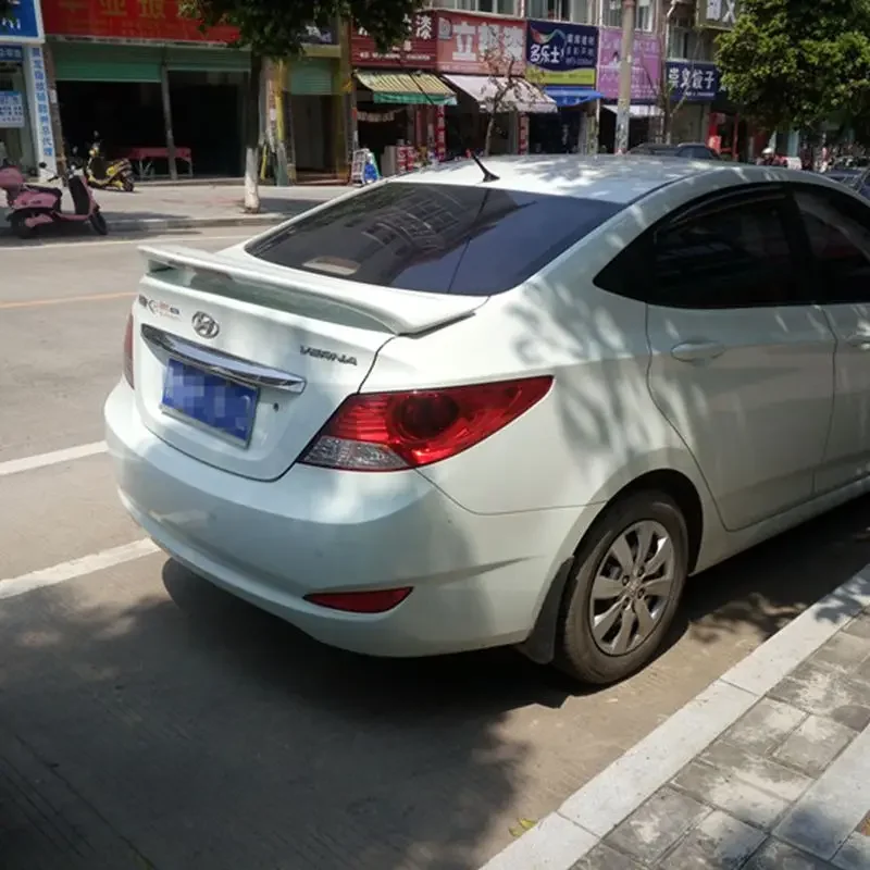 ABS Material Car Rear Wing Primer  Rear Spoiler For Hyundai Verna Spoiler Rear Wing Spoiler With Led Light