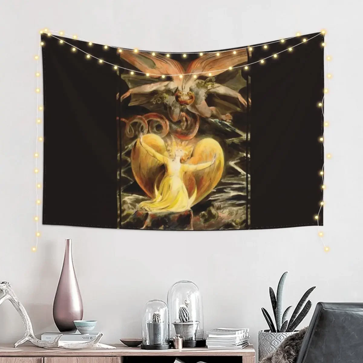 The Great Red Dragon and the Woman Clothed with the Sunby by William Blake Tapestry Wall Tapestries Wall Carpet Tapestry