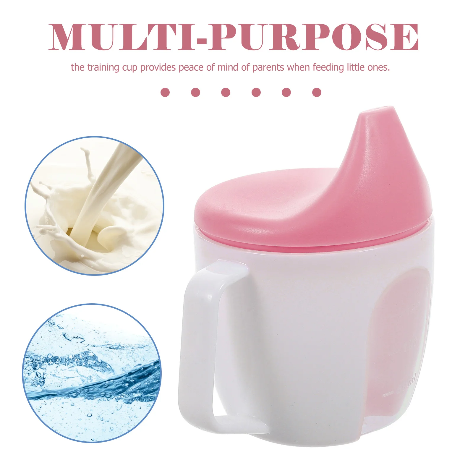 Sippy Cup Toddler Drinking Bottle Handle Scale Newborns Toddlers Infant Measurement Markings Easy Grip Durable PP Material