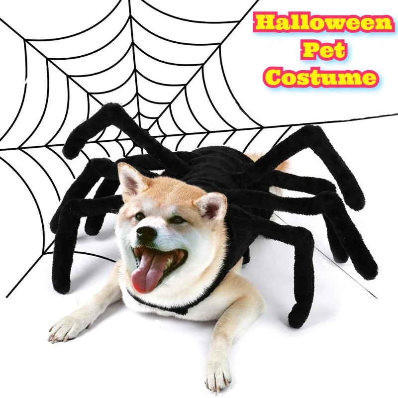 

Halloween Pet Costume Spider Vest Harness Creative Funny Dog Cat Cosplay Outfit Transform Apparel Small Animals Party Photo Prop