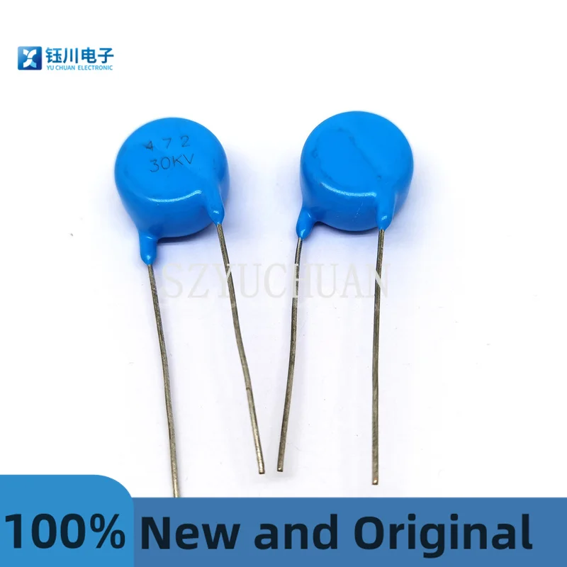 (10Pcs) 472 30Kv High Voltage Ceramic Capacitor 4700Pf 30000V Chip Diameter 22Mm/Foot Pitch 15mm 4.7Nf