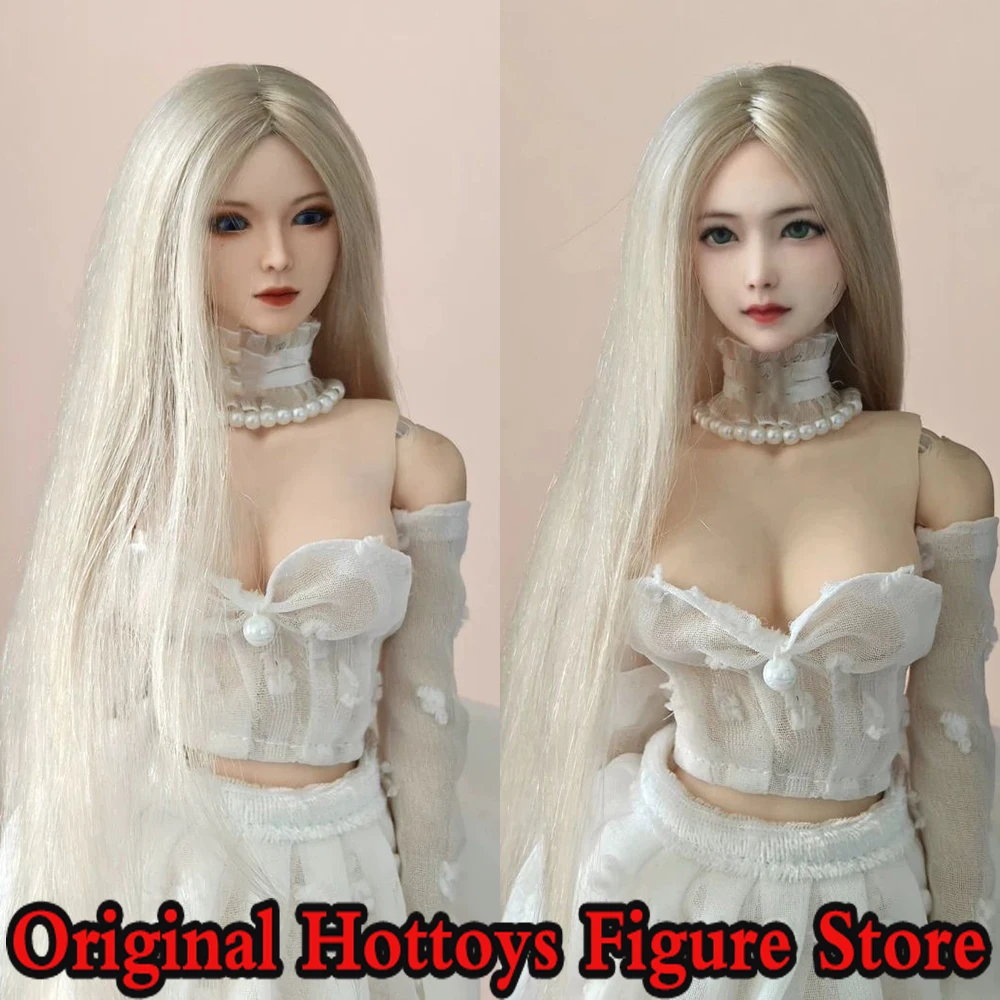 1/6 Maßstab Weibliche Soldaten-Szenenaccessoire Handgefertigte Perücken-Serie Hellfarbige Haarabdeckung für 12'' Glatzköpfige Actionfiguren-Puppen