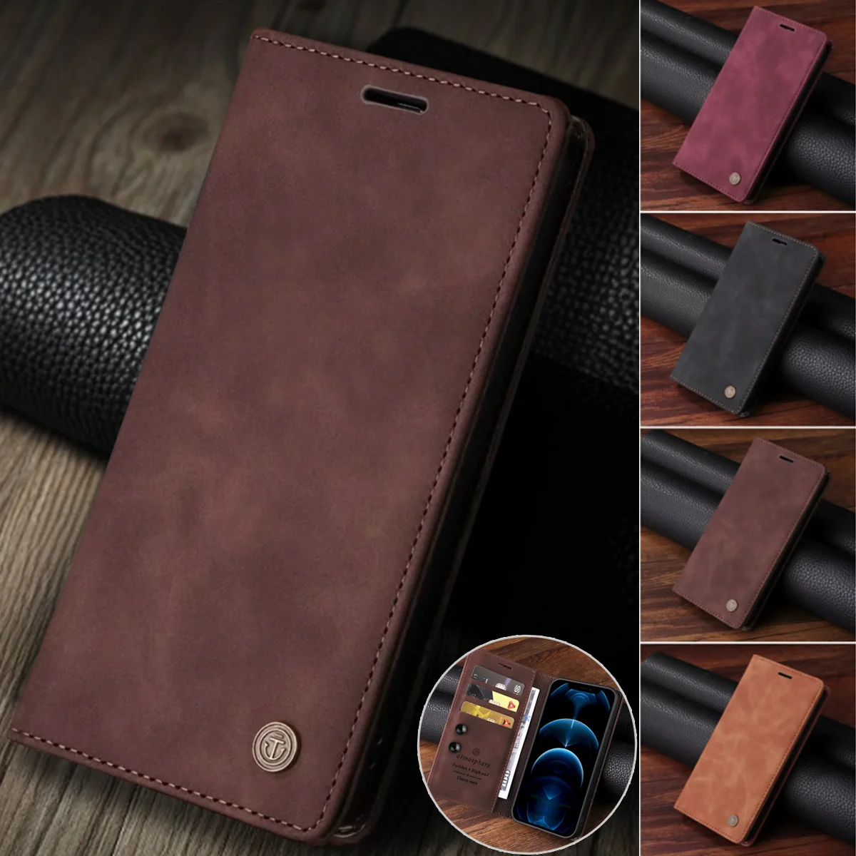 Leather Wallet Case For Samsung Galaxy A16 A36 A56 A15 A05S A55 A14 A24 A35 A54 A13 A23 A33 A53 A52 A32 A22 A12 Flip Book Cover