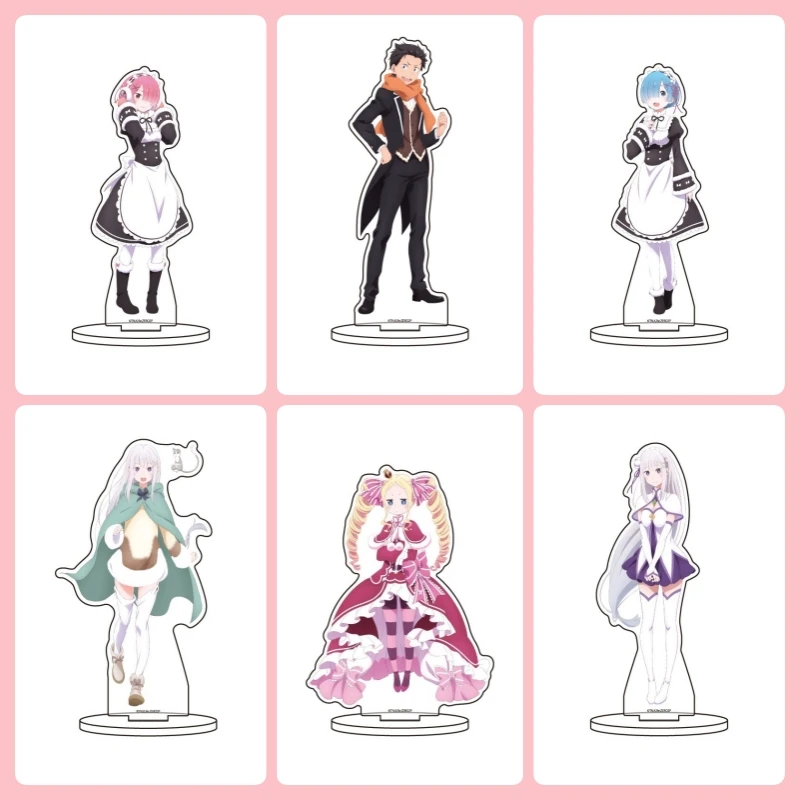 Anime Re Acrylic Stand Card Life in A Different World From Zero Rem Emilia Ram Ornaments Natsuki Subaru Desktop Decor 15cm