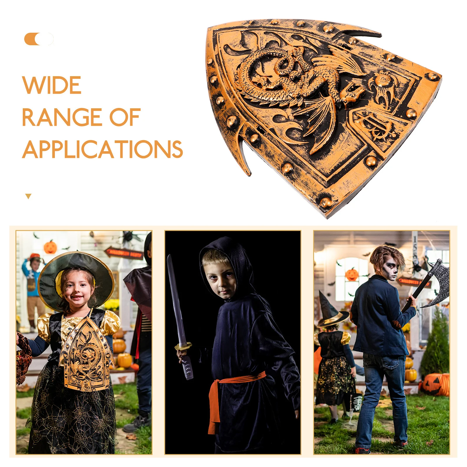 

Compact Dragon Horn Shield Cosplay Prop Strong Durability Simulation Design Home Hotel Stage Decoration Cosplay Shield