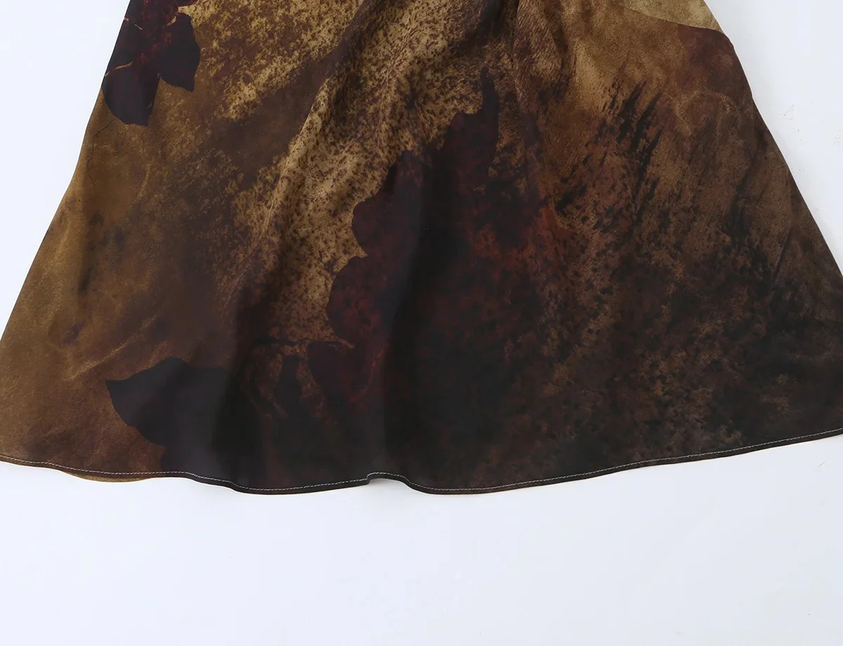 KONDALA Elegantes Strandkleid für Damen, langes, bedrucktes, rückenfreies Neckholder-Partykleid, modisches Sommer-Herbst-Kleid 2026, gerades Kleid – Detail 7