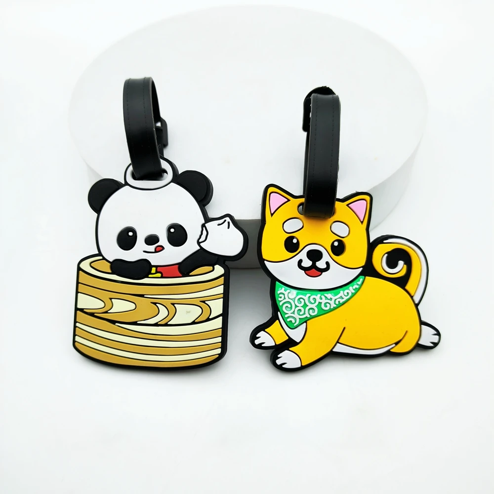 2pcs cute animals, pandas, kittens, luggage tags, hanging tags, airport anti loss ID tags, essential items for travel and busine