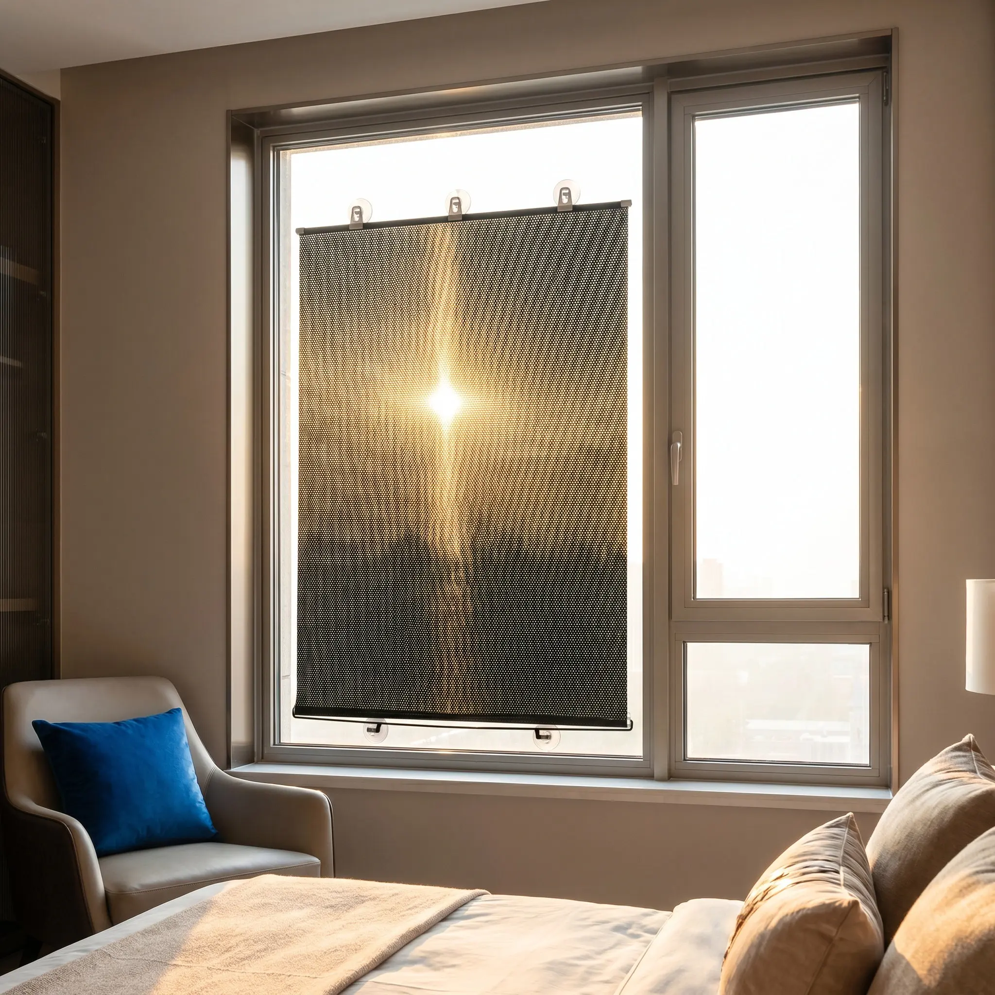 2Pcs Suction Cup Sunshade Curtain for Side Window Privacy Blackout Shade Breathable Mesh Design Easy Install Heat Block Sun