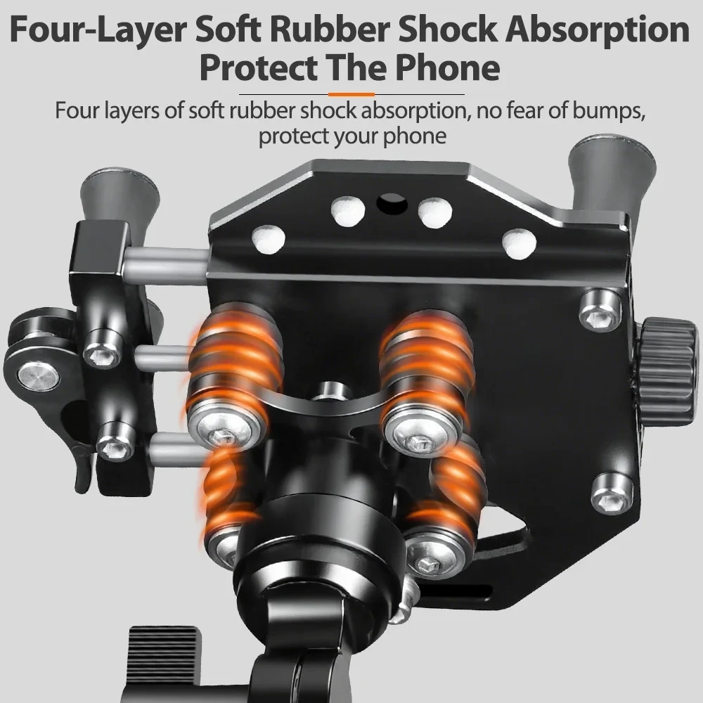 Metal Alloy Motorcycle Mobile Stand High Quality With Shock Absorber Bike Motorcycle Cell Phone Holder Motos Navigation Bracket image 6