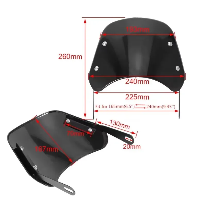 Motorcycle Retro Style Windshield Windscreen Wind Protection Cover LONCIN VOGE For 500AC 300AC 500 AC 300 AC Wind Deflectors view 5