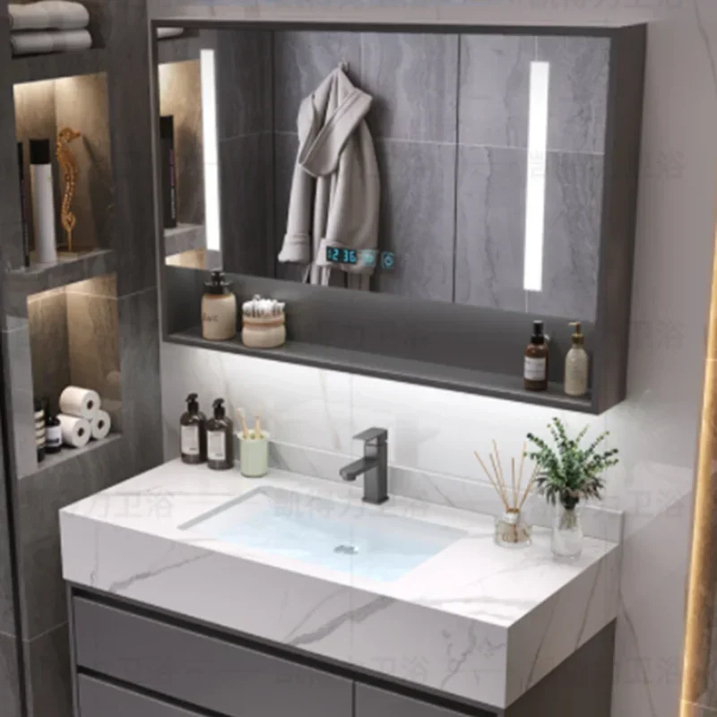 Luxury Full Sets Cabinets Water Proof Countertop Faucets Mirror Bathroom Cabinets Vanity Sets