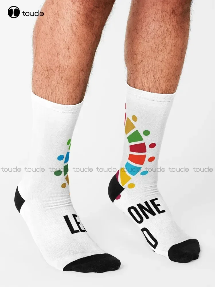 Leave No One Behind Sustainable Development Goals Sdgs Socks High Quality Cute Elegant Lovely Kawaii Cartoon Sweet Cotton Sock