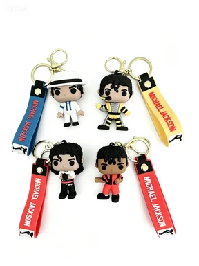 Llavero de Michael Jackson, el Rey del Baile, 4 Estilos, Clásico, Colgante, Regalo para Hombres y Mujeres