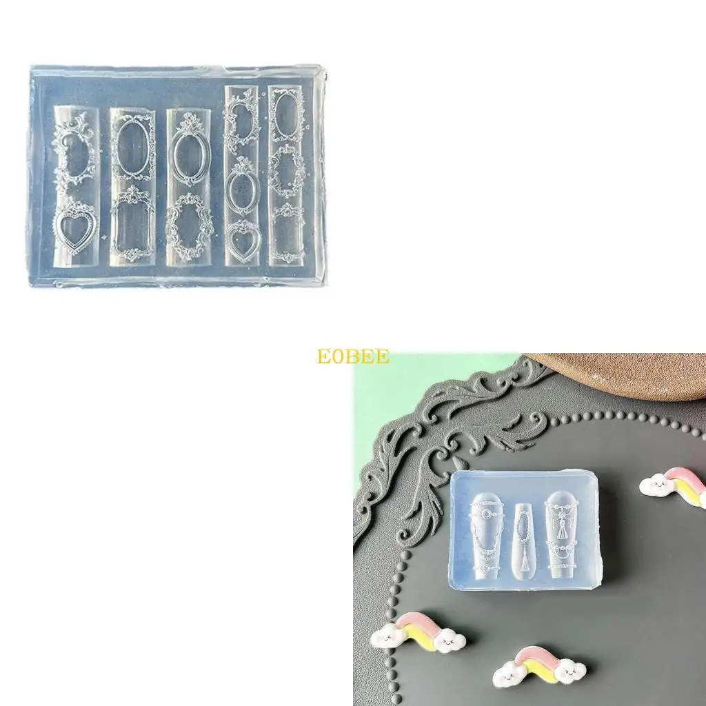 

E0BE Epoxy Carving Mold Elegant Embellishments Mold Silicone Jewelry Making Tool