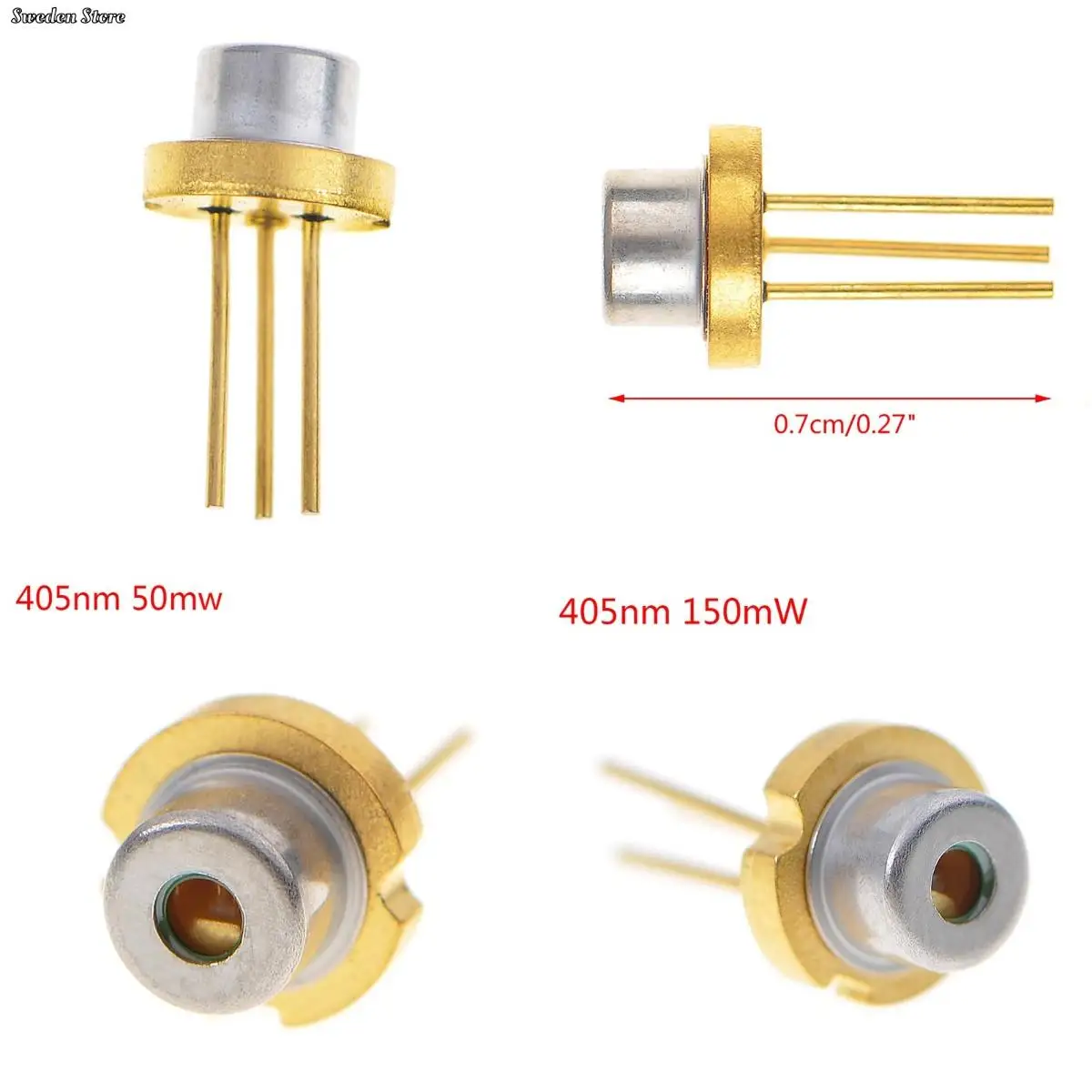 1Pc 405nm 50mW 405nm 150MW Laser Diode/TO18 (5.6mm) No PD High Quality