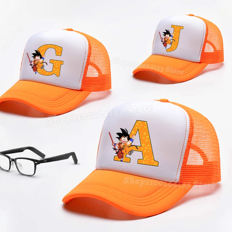 

Dragons Ball Orange Baseball Cap Boys Man Cute Letters Anime Print Game Trend Kids Adult Street Outdoor Hat Casual Mesh Sunshade