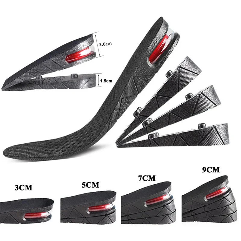 

3-9cm Invisible Height Increase Insole Cushion Height Lift Adjustable Cut Shoe Heel Insert Taller Support Absorbant Foot Pad