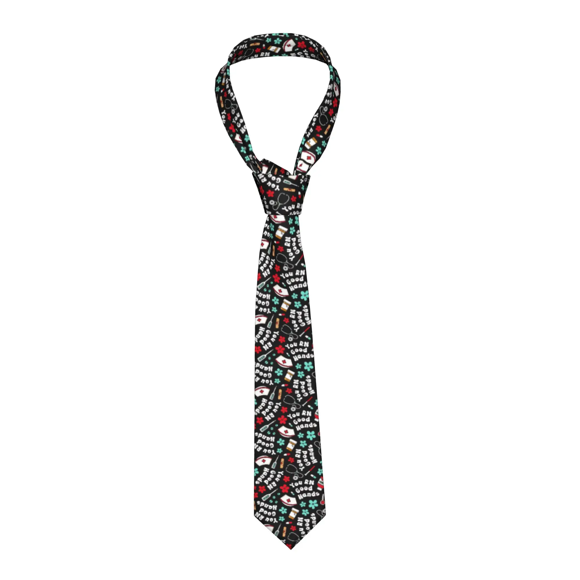 Fashion  NurseYou RN Good Hands  Necktie Men Silk Nursing Floral  Business Neck Tie