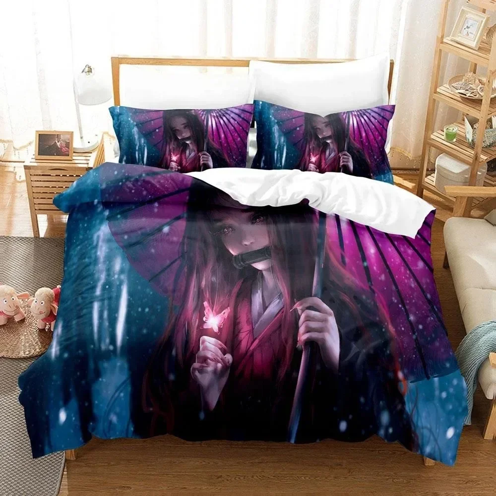 

Fashion Anime Demon Slayer Bedding Set Single Twin Full Queen King Size Bed Set Adult Kid Bedroom Duvet cover Set Home Textiles