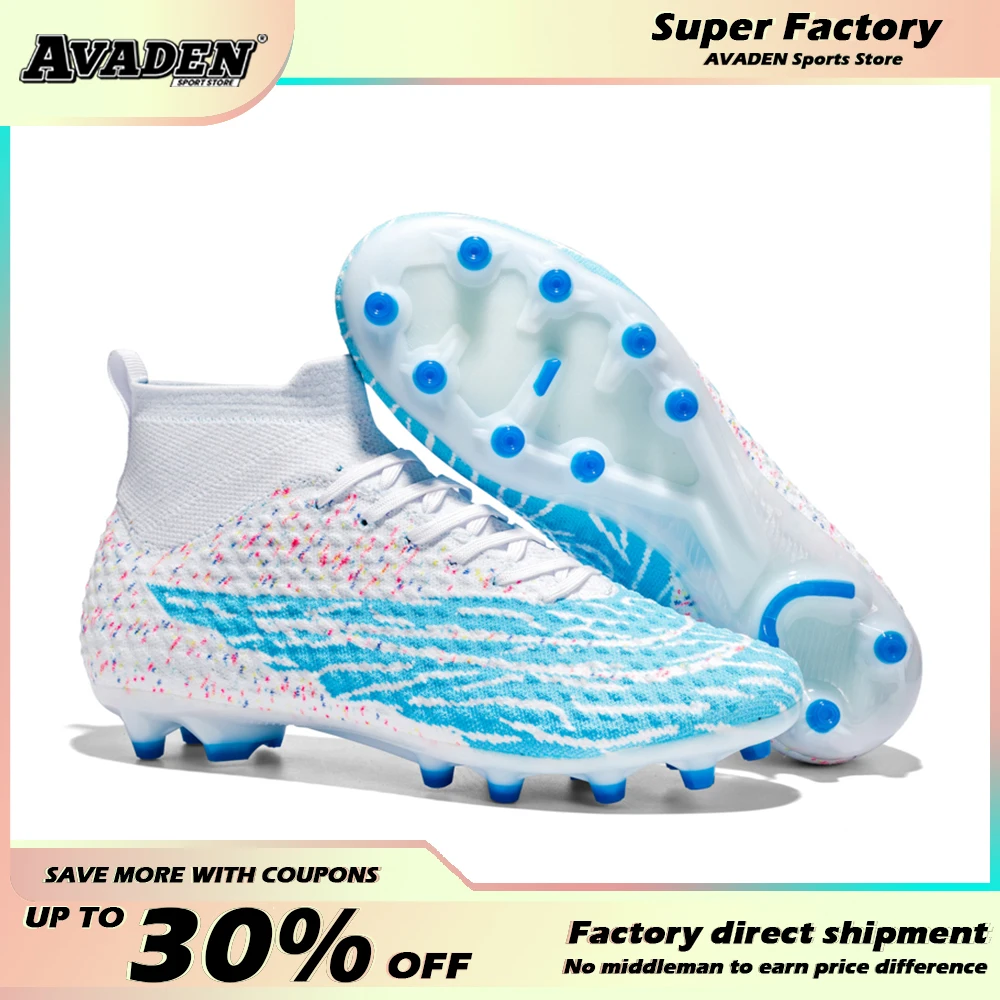 NEW Original Sports Outdoors Football Shoes Professional AG Soccer Cleats Boots And Trainers Turf Children's Indoor Futsal Shoes