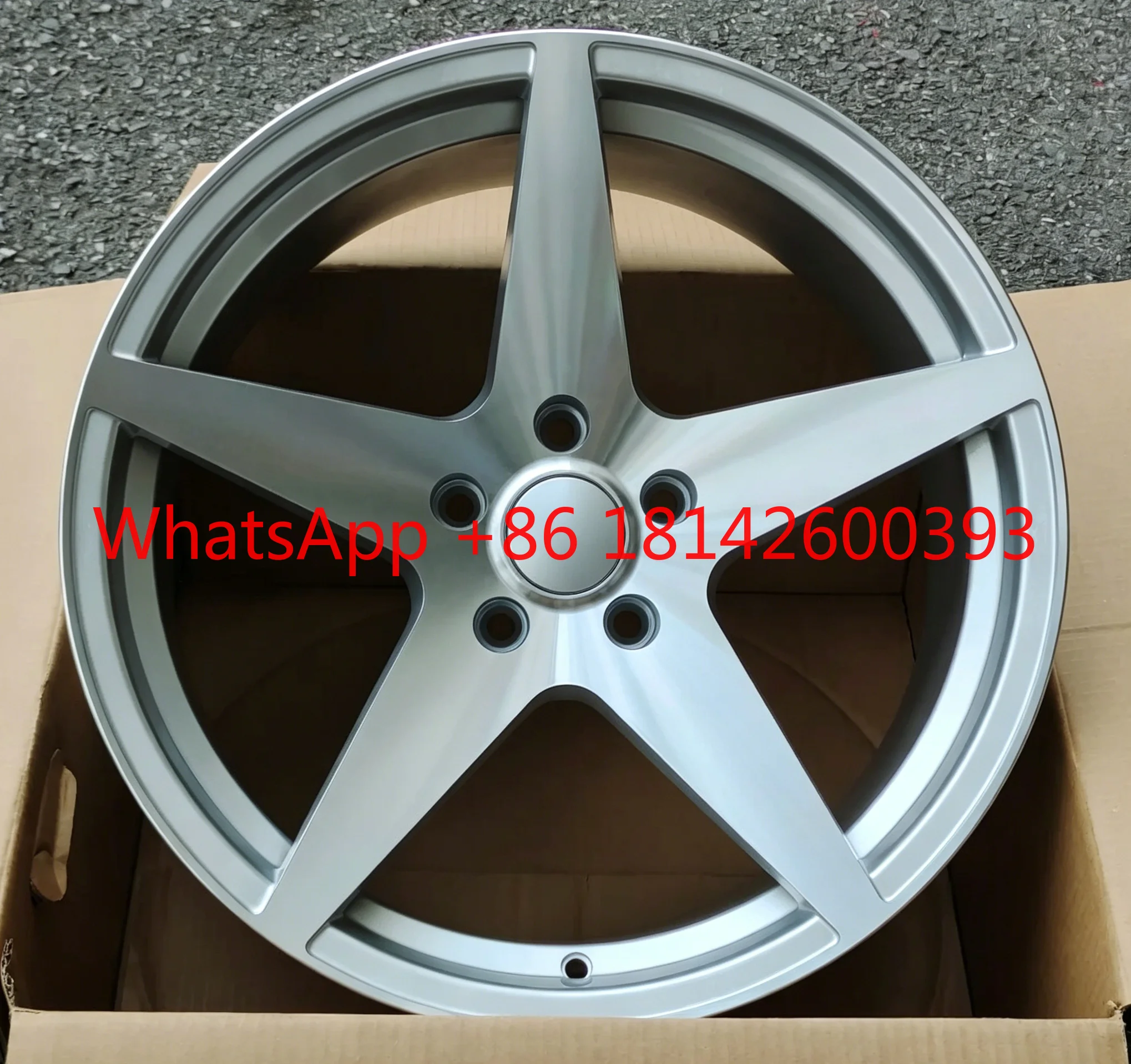 Five-pointed Star Brushed Silver Alloy Rims Exquisite Texture for Personalized Vehicle Refitting