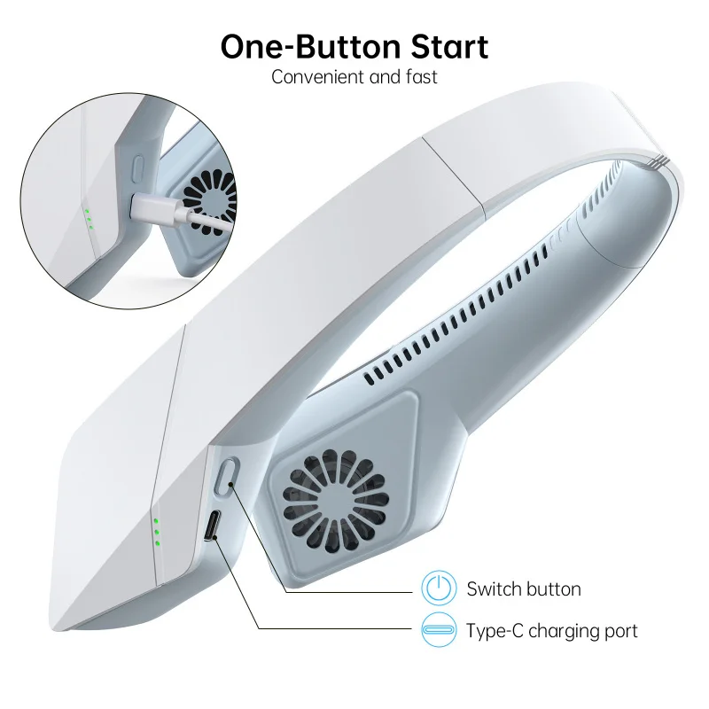 2026 New Hanging Neck Fan Mute Long Battery Life Leafless Fan High Value Fashion Brushless Motor Charging Fan image 4