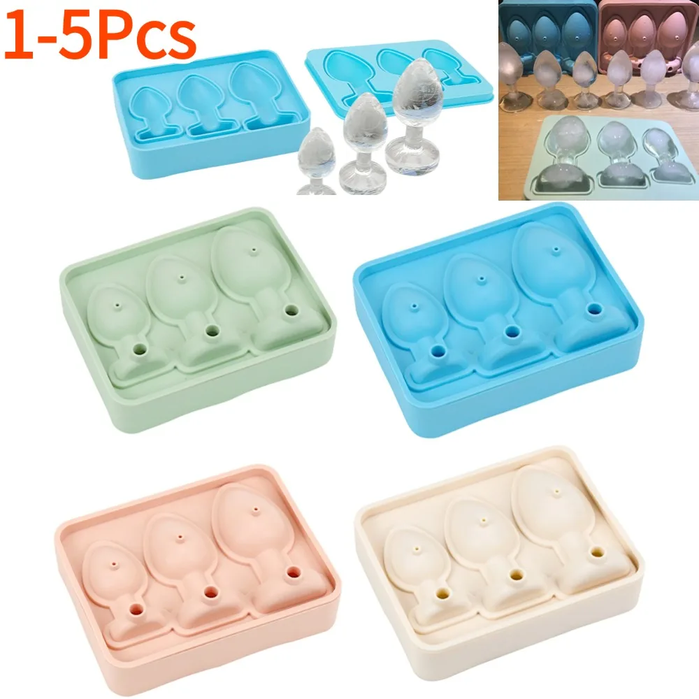 1-5Pcs Silicone Prank Butt Plug Shaped Mold Prank Ice Cube Mold Tray Novelty Ice Cube Trays for DIY Cake Chocolate Candy