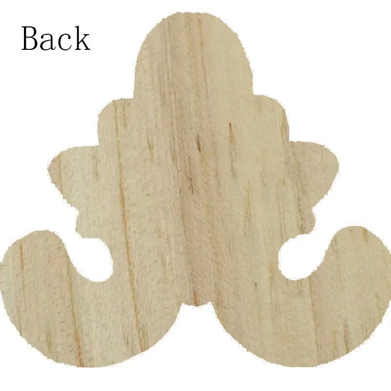 1PC 6x7cm Carving Solid Wood Appliques for Furniture Cabinet Unpainted Wooden Mouldings Decal Vintage Home Decor Decorative
